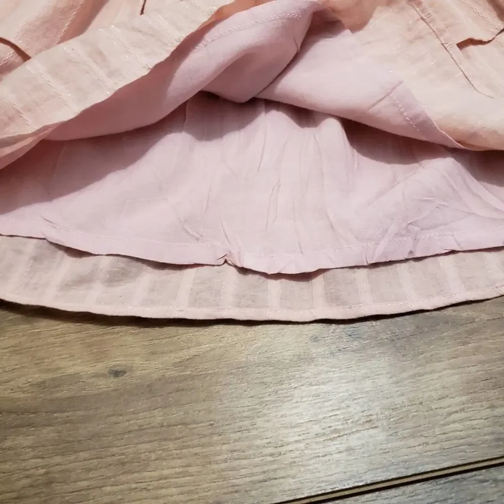Steele Moonlight Frill‎ Skirt in Rose Pink Tiered Pull On Skirt by Revolve XS